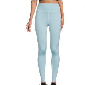 Frankies Bikinis Women light Blue High Rise Contrast Trim Active Leggings size M